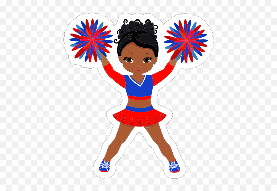 Happy Pompom Cheerleading Sticker Emoji,Cheer Megaphone And Poms Clipart