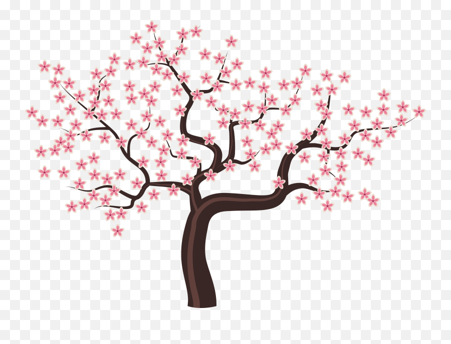 Blossom Clipart Flowering Tree - Cherry Blossom Tree Clipart Emoji,Flowers Clipart