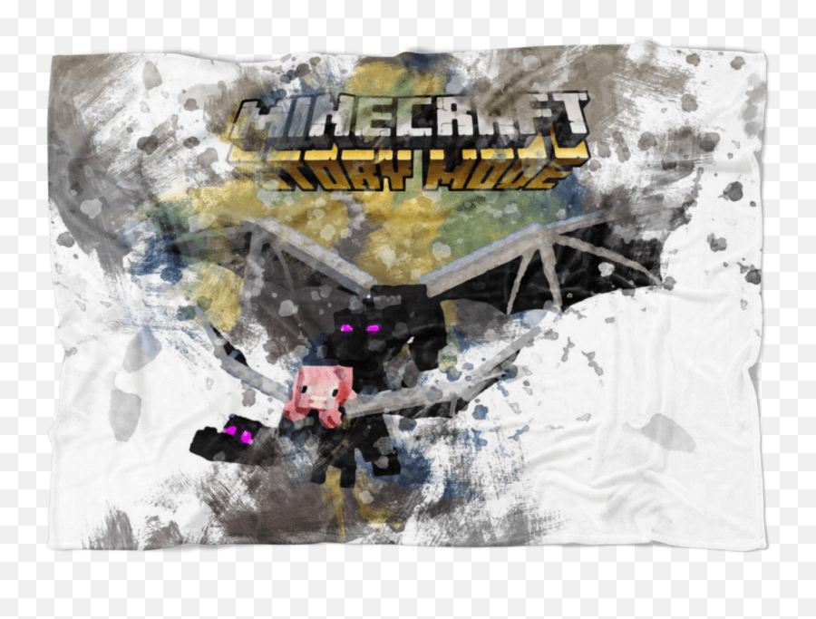 Minecraft Fleece Blanket Ender Dragon White Blanket Ls0771 - Superhero Emoji,Ender Dragon Png