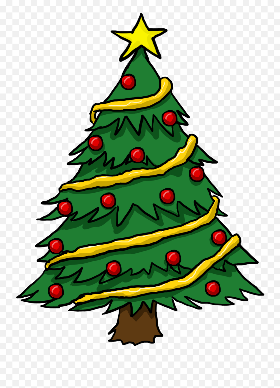 Free Christmas Tree Clip Art Borders 2 - Coloured Christmas Tree Drawing Emoji,Christmas Tree Clipart
