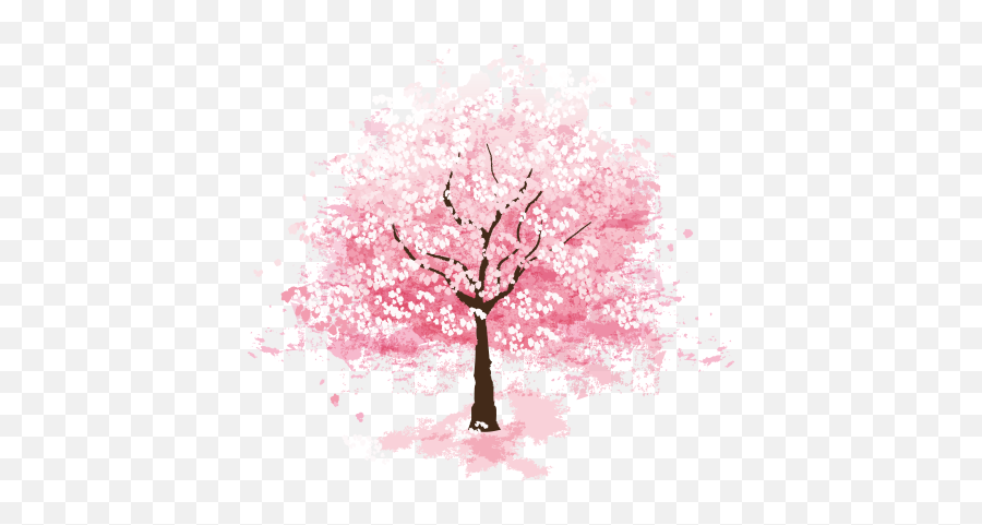 Sakura Tree - Anime Sakura Tree Art Emoji,Cherry Blossom Png