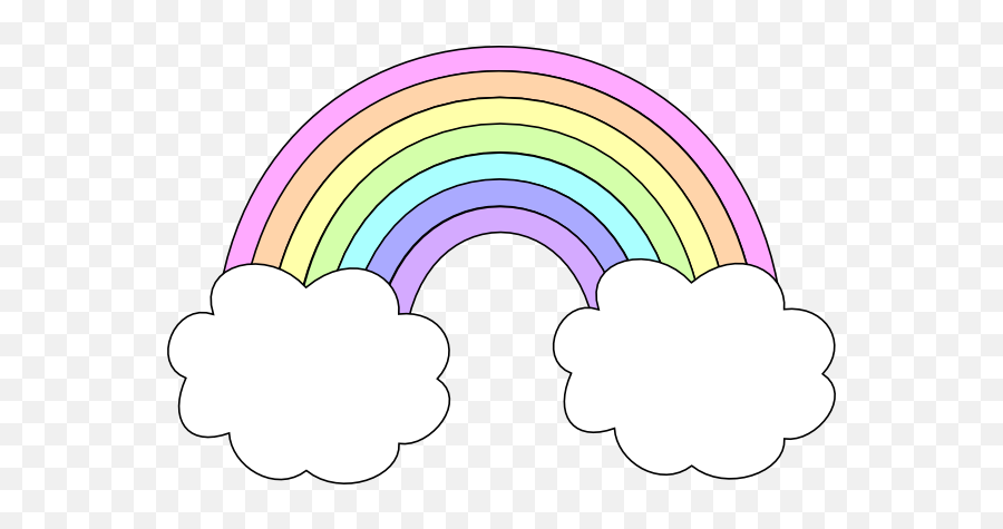 Rainbow Cartoon Clipart - Transparent Background Pastel Rainbow Clip Art Emoji,Free Rainbow Clipart