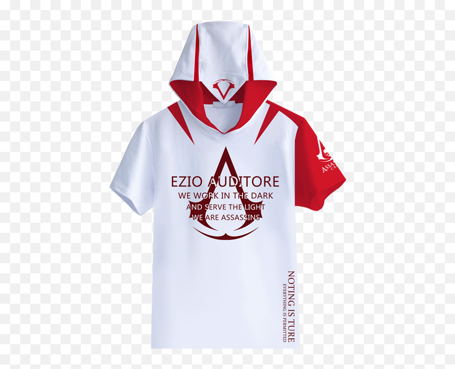 Syndicate Unity Hooded Short Sleeve - Creed Ezio T Shirt Emoji,Assassin's Creed Syndicate Logo