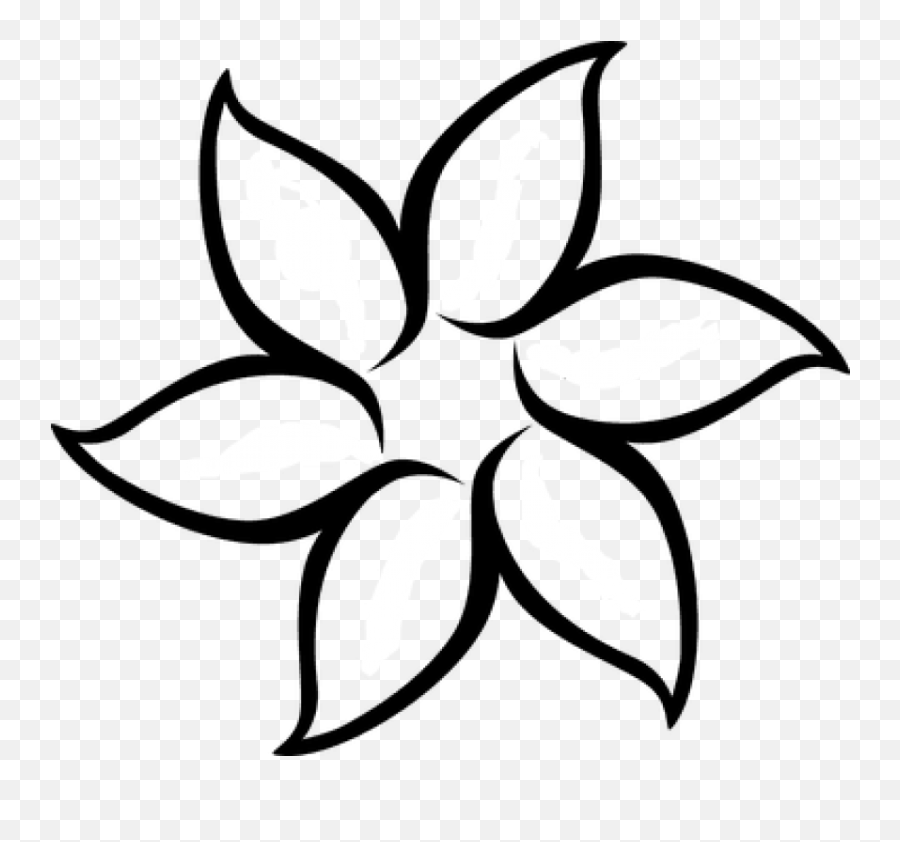Free Png Download Floral Flower White - Simple Flower Outline Emoji,Black Flower Png
