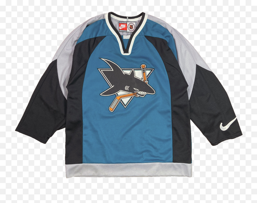 Vintage Nike X San Jose Sharks Nhl Uniform Jersey 3773 Emoji,San Jose Sharks Logo Png