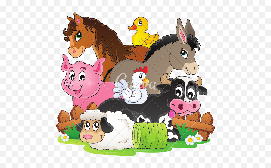 Farm Animals Clipart Farm Community - Transparent Cartoon Farm Animals Emoji,Farm Animals Clipart