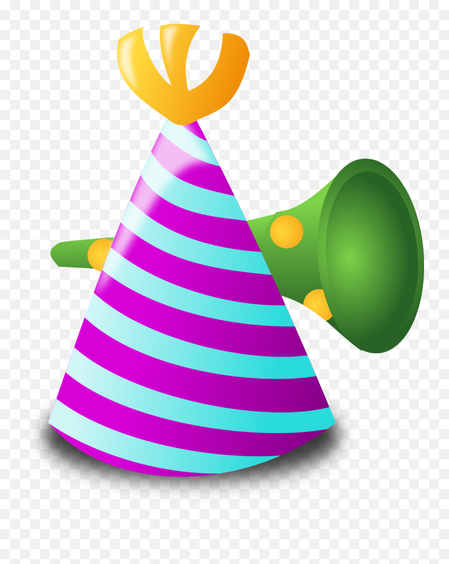 Party Hatconetrumpet Png Clipart - Royalty Free Svg Png Clip Art Birthday Stuff Emoji,Trumpet Png
