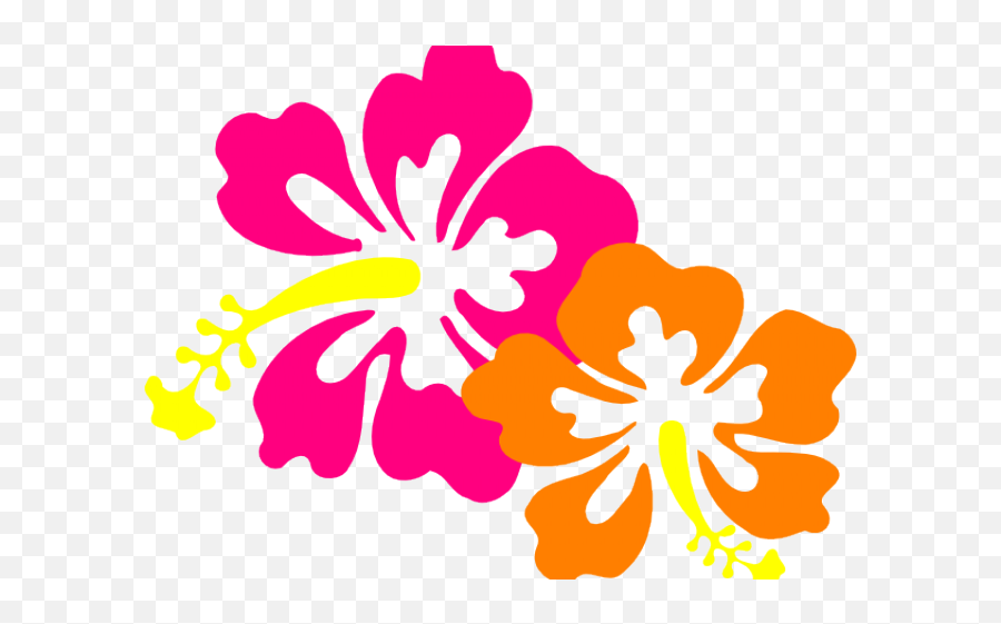 Orange Flower Clipart Hawaiian - Png Download Full Size Clip Art Emoji,Hawaiian Flower Clipart