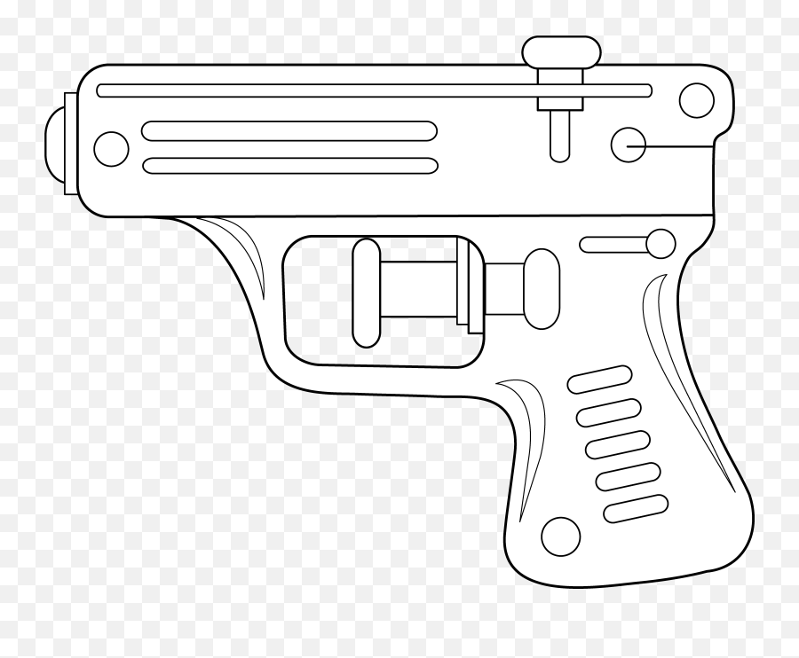 Download Gun Clipart Line Drawing - Transparent White Gun Clipart Emoji,Gun Clipart