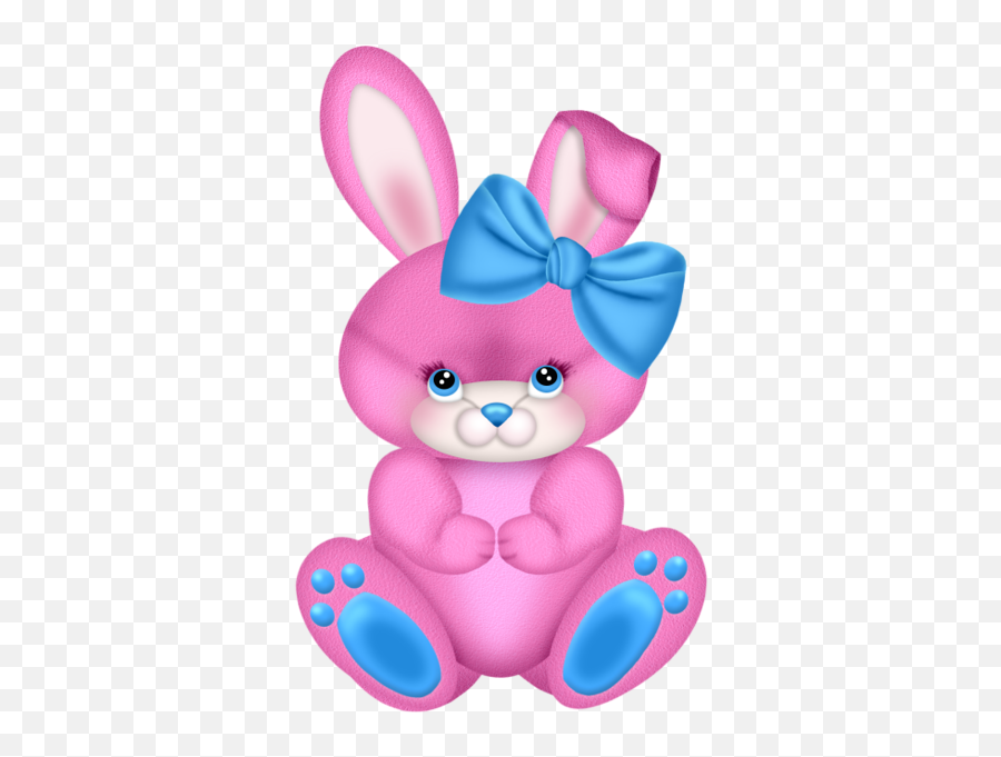Pink Rabbit Clip Art Transparent Png - Pink Easter Bunny Clipart Emoji,Easter Bunny Clipart