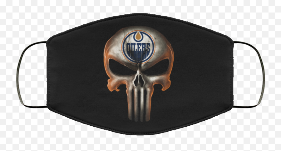 Edmonton Oilers The Punisher Mashup Face Mask - Moody Blues Face Mask Emoji,Edmonton Oilers Logo
