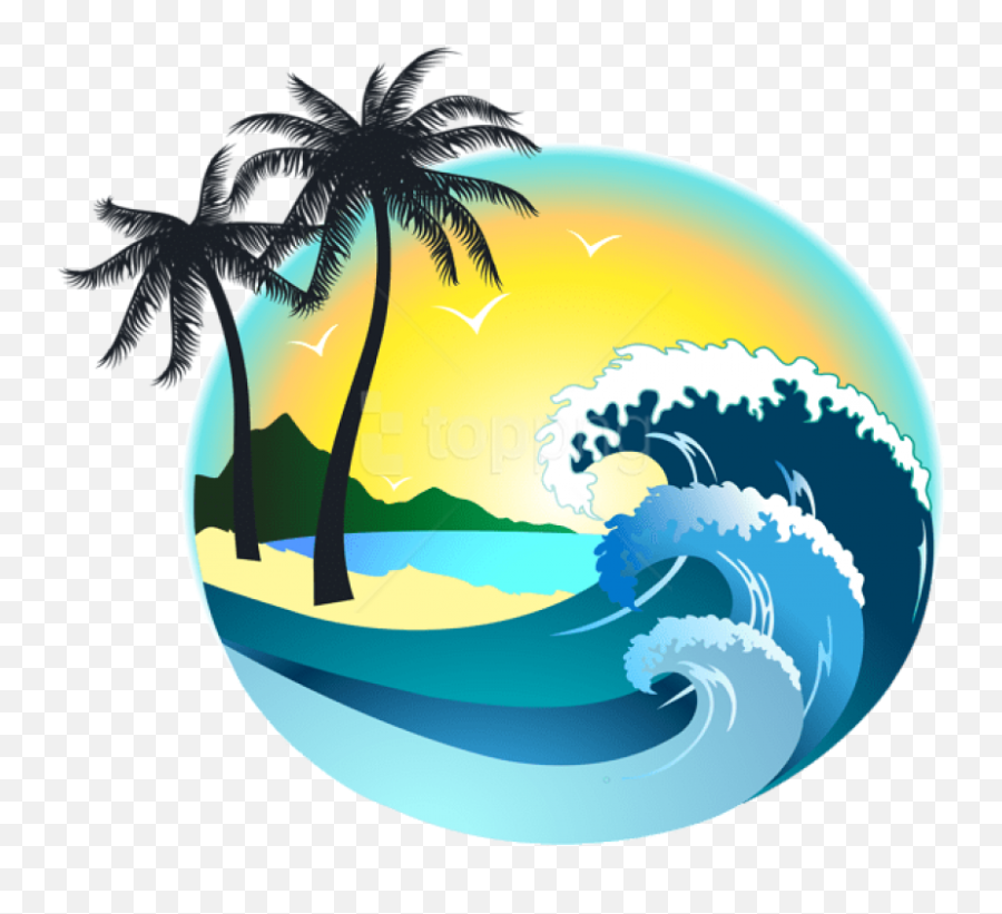 Ocean Clipart Png - Beach Clipart Transparent Emoji,Ocean Clipart