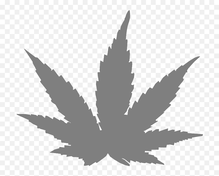 Grey Pot Leaf Clip Art At Clkercom - Vector Clip Art Online Marijuana Leaf Cartoon Png Emoji,Weed Leaf Transparent