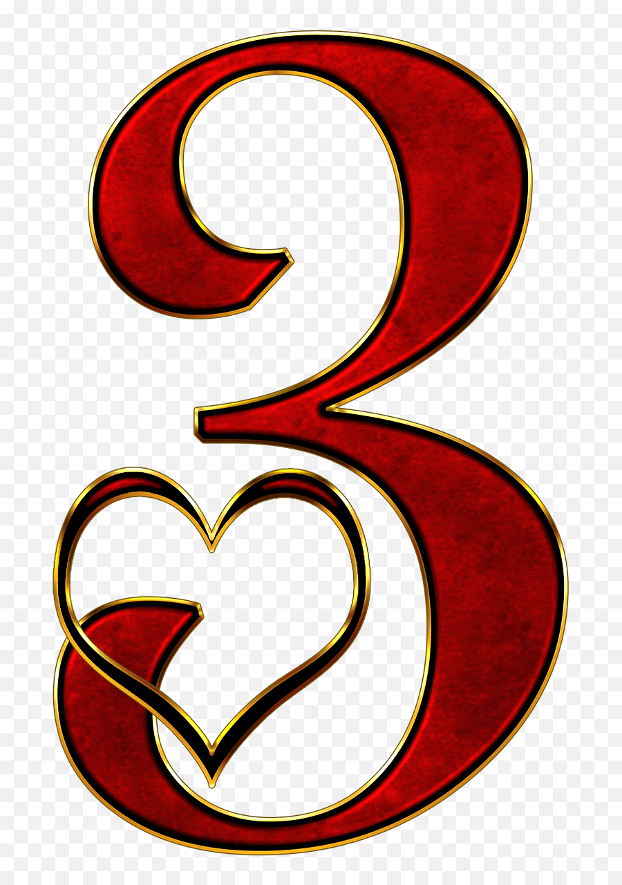 Valentine Number 3 Transparent Png - Stickpng Numero 3 Emoji,Number 3 Png