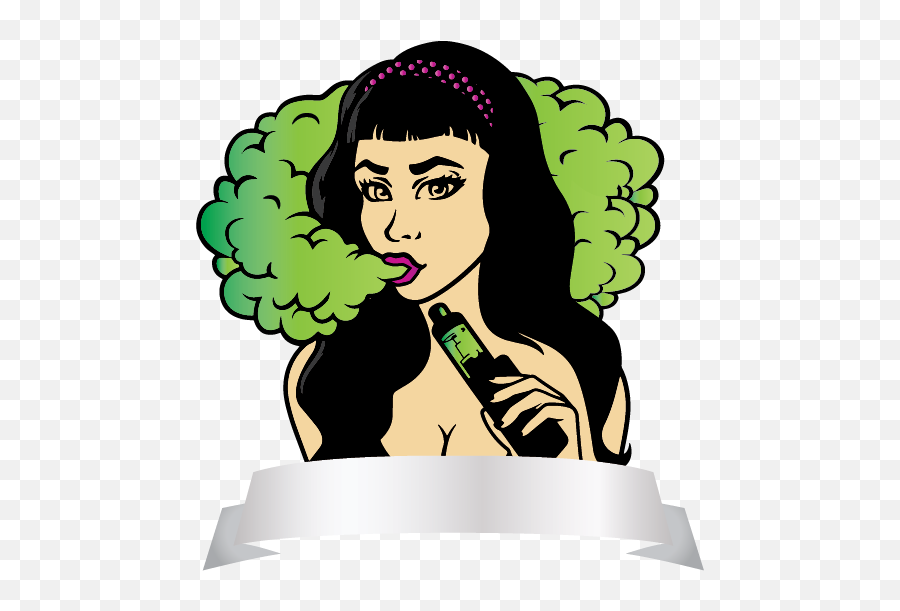 Vape Logo Maker - Smoking Girl Cartoon Png Emoji,Vape Logo