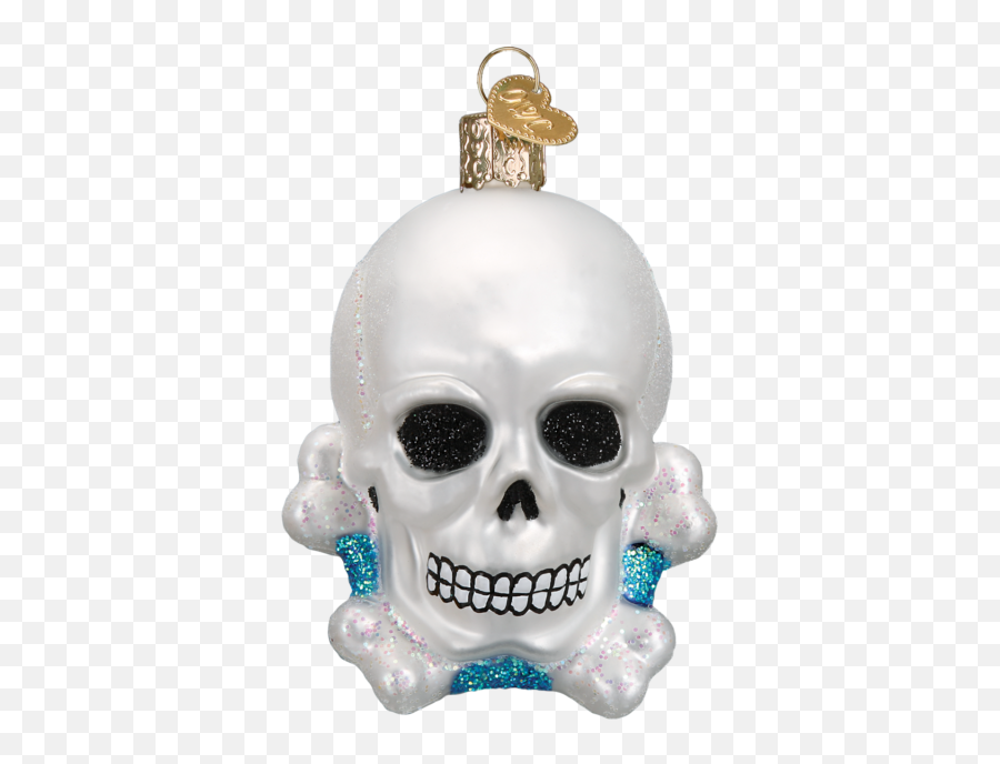 26081 Skull Crossbones Old World Christmas Glass Ornament Emoji,Skull And Crossbones Transparent