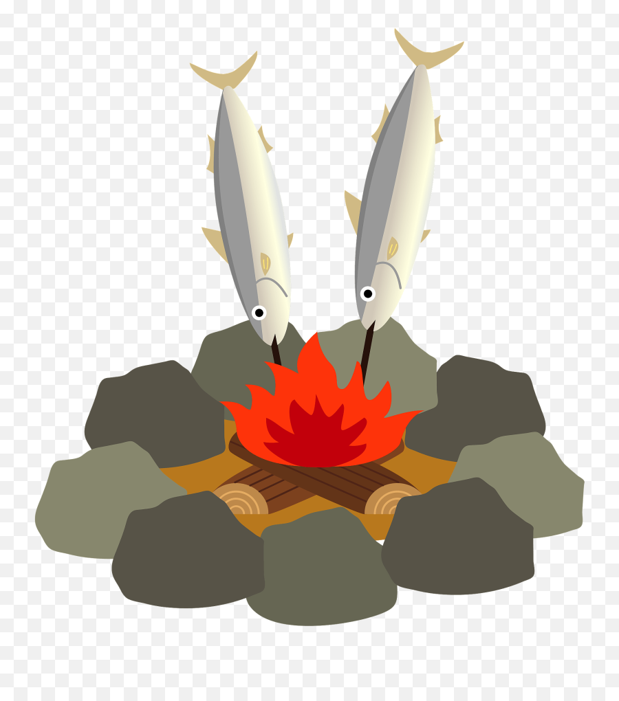 Bonfire Grilled Fish Clipart Free Download Transparent Png - Fish Fire Pit Clipart Emoji,Bonfire Clipart