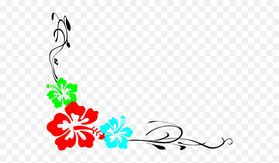 Hawaiian Flower Luau Clip Art Borders Free Clipart Images - Hawaiian Theme Hawaiian Border Clip Art Emoji,Hawaiian Flower Clipart