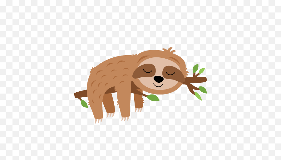 Sloth Sleeping - Transparent Background Cute Sloth Clipart Emoji,Sloth Clipart