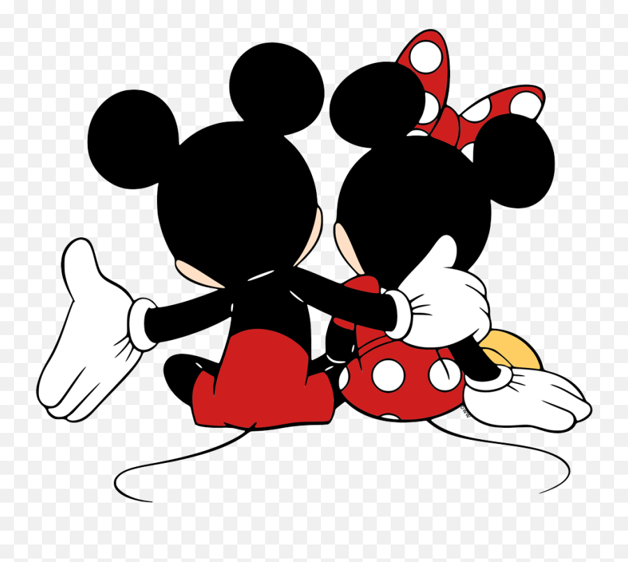 Mickey Minnie Backside Clipart In 2021 - Minnie And Mickey Emoji,Mickey And Minnie Clipart