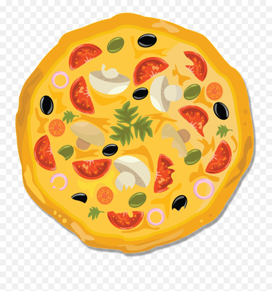 Hand Drawn Cartoon Pizza Decoration Vector Clipart - Full Pizza Emoji,Free Pizza Clipart