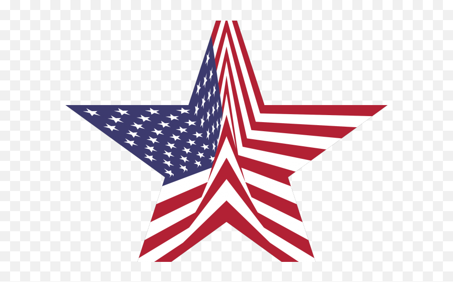 Sign Flag Clipart Star - America Flag In Start Shape Emoji,United State Flag Clipart