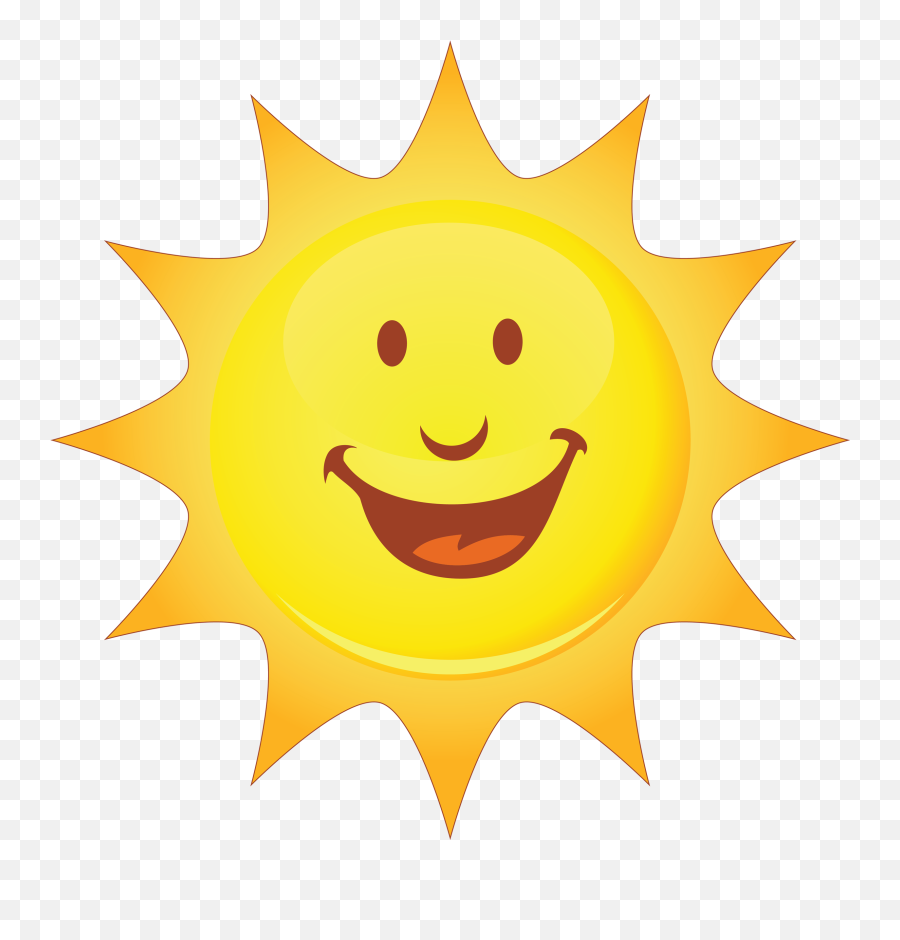 Smiley Smiling Sun Clip Art - Smiling Sun Clipart Emoji,Sun Transparent
