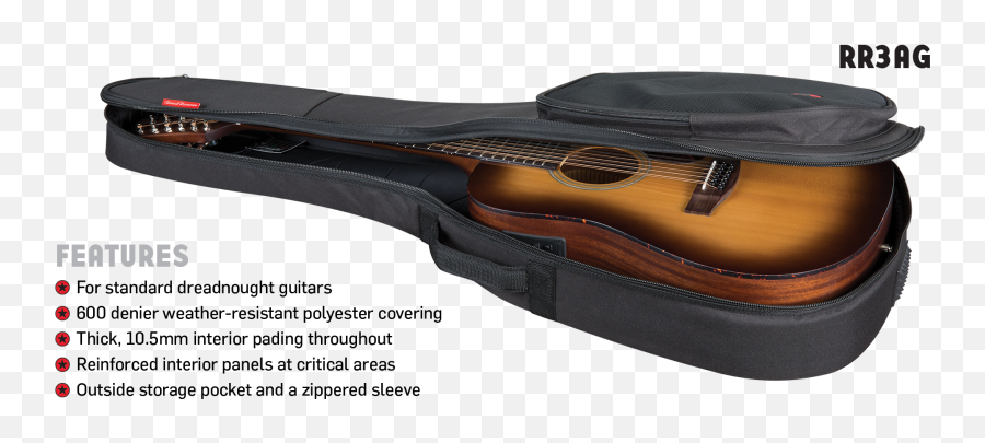 Road Runner Rr3ag Acoustic Guitar Gig Bag Padded Avenue Series Emoji,Acoustic Guitar Transparent