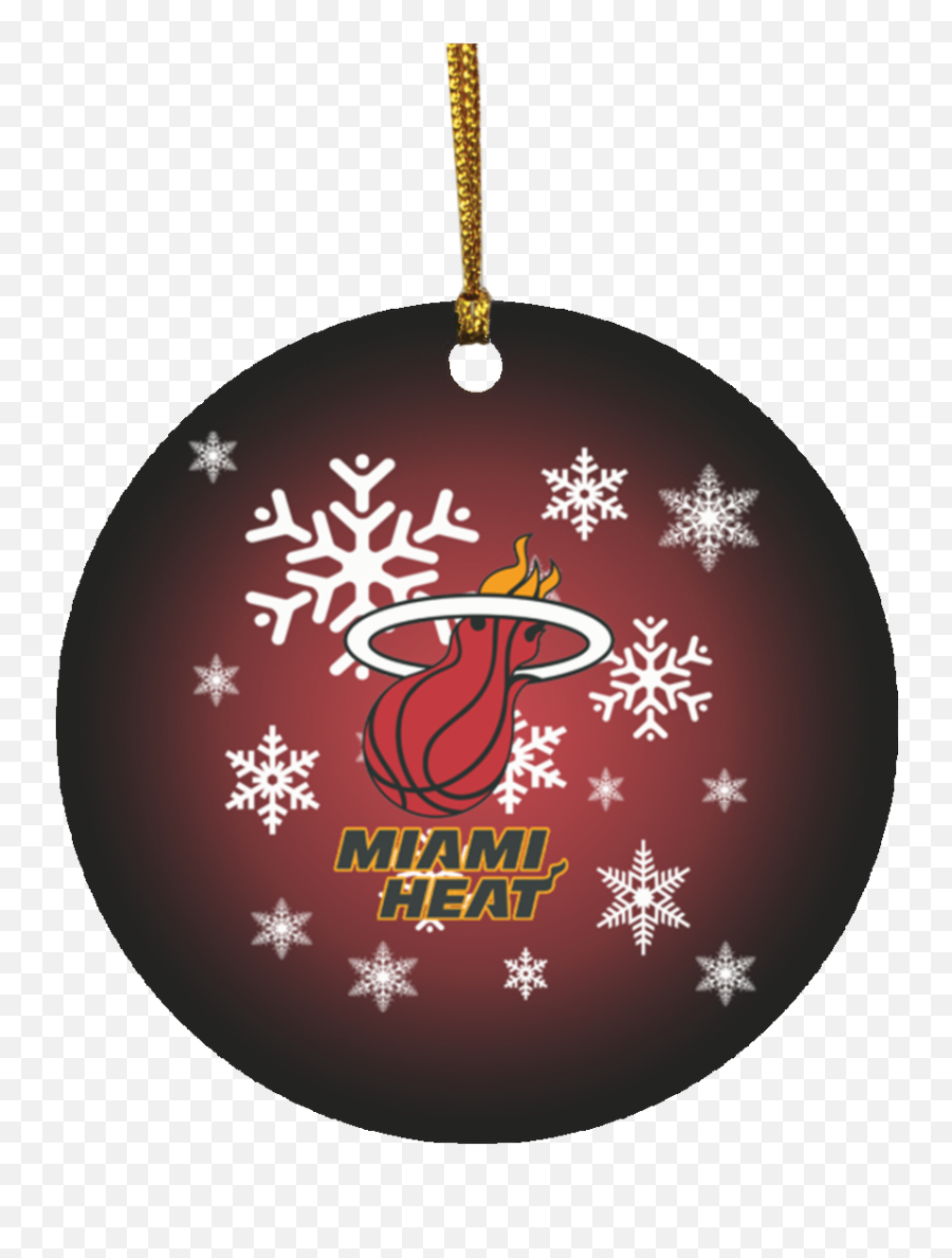 Miami Heat Merry Christmas Circle Ornament - Target Snowflake Led String Lights Emoji,Miami Heat Logo