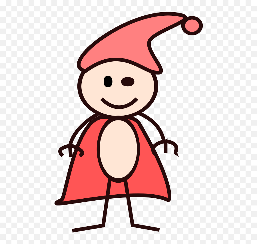 Stick Boy In A Red Cape - Clip Art Emoji,Cape Clipart