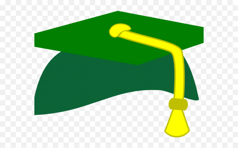 Gown Clipart High School Cap - Cap And Gown Green Gold Clipart Emoji,Graduation Cap Png