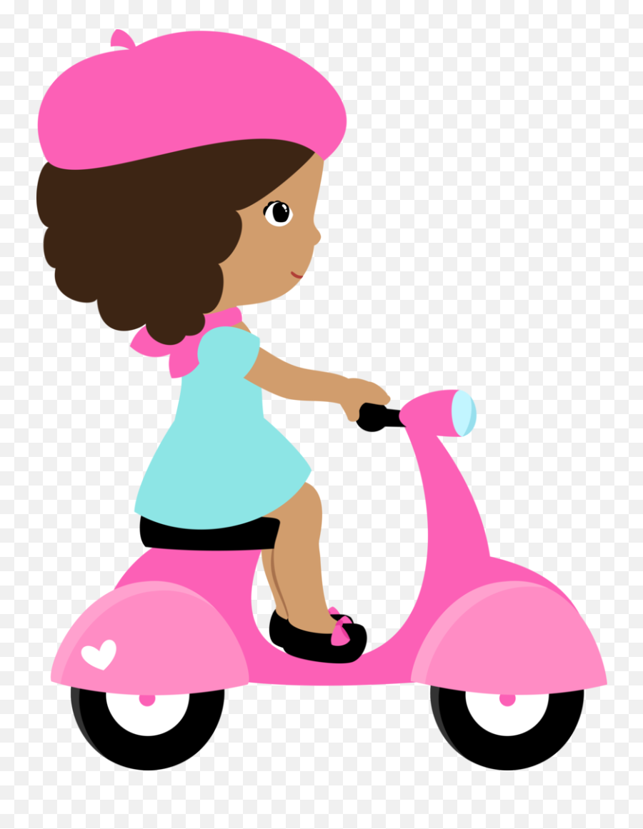 Paris Clipart Scooter - Motos Animadas Para Niñas Emoji,Paris Clipart