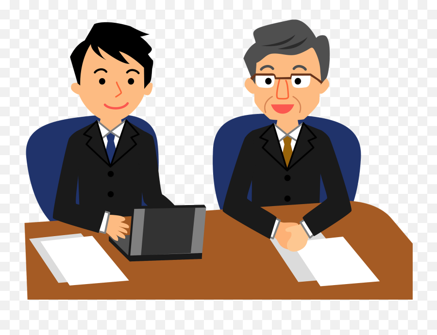 Pete And Calvin Business Men Are Meeting Clipart Free - Worker Emoji,Meeting Clipart