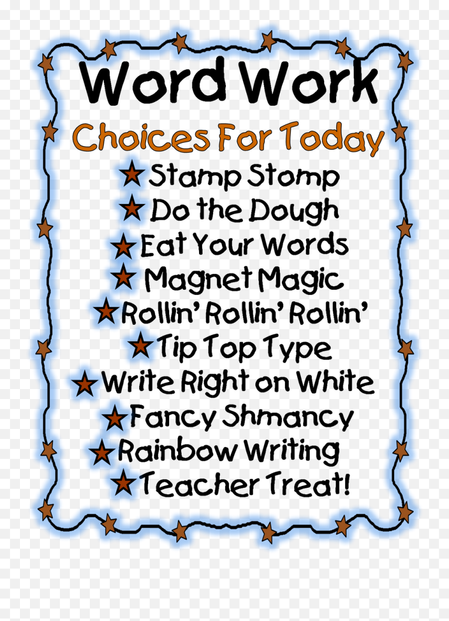 Word Work Kids - Kindergarten Daily 5 Word Work Activities Emoji,Word Work Clipart