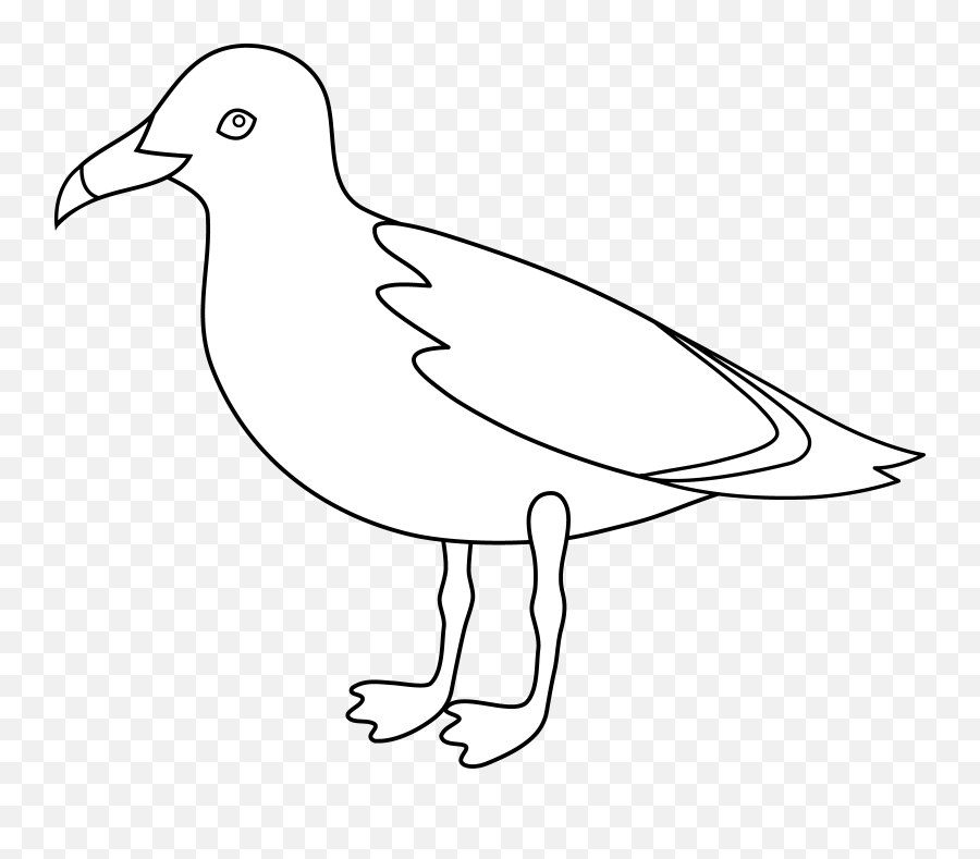 Seagull Clipart Black And White - Seagull Outline Clipart Emoji,Seagull Clipart