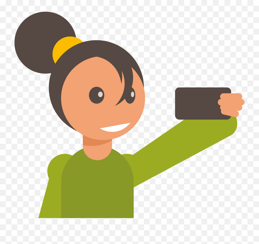 Selfie Girl Clipart - Cartoon Active And Passive Voice Clipart Emoji,Selfie Clipart