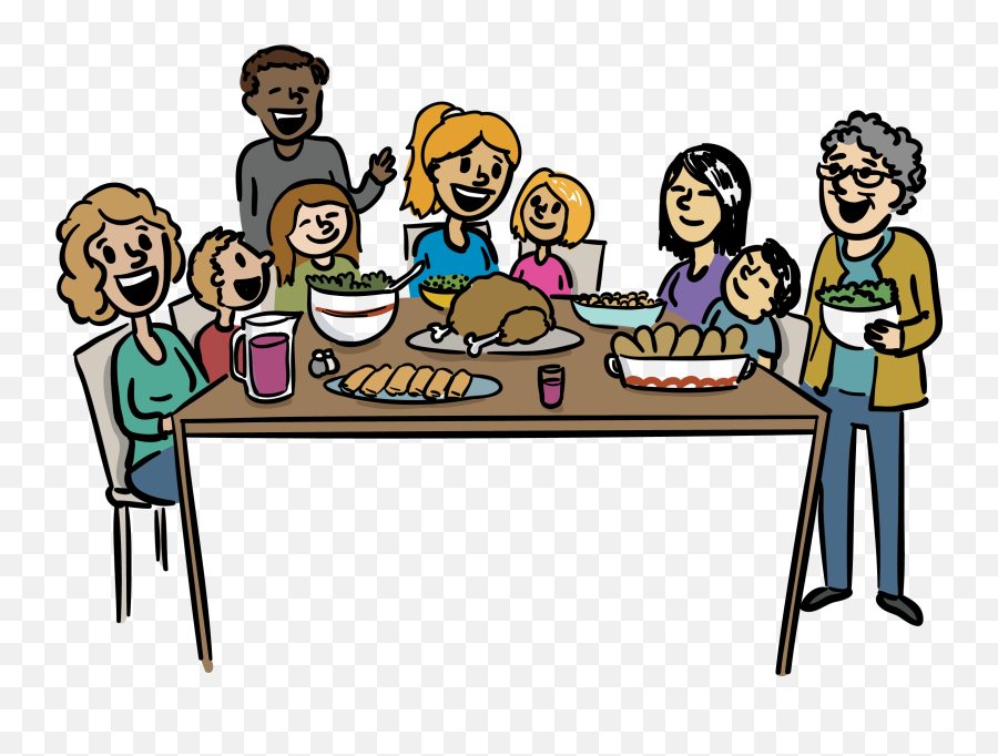 Group Dinner Clip Art - Family Dinner Clipart Emoji,Dinner Clipart