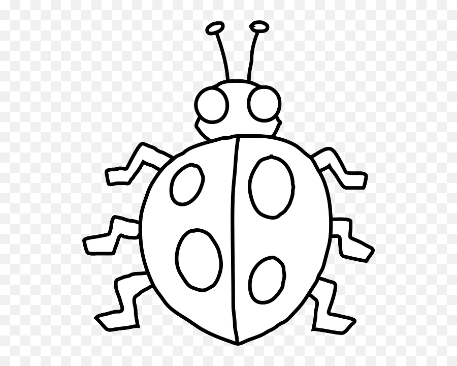 Insect Clipart Black And White Free - Ladybird Clipart Black And White Emoji,Bug Clipart