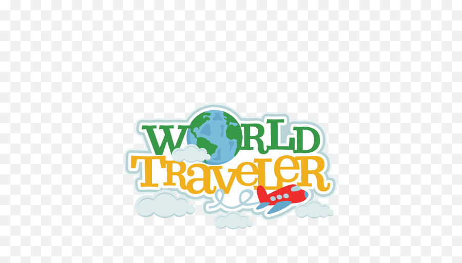 World Traveler Title Svg Scrapbook Cut Emoji,Traveler Clipart