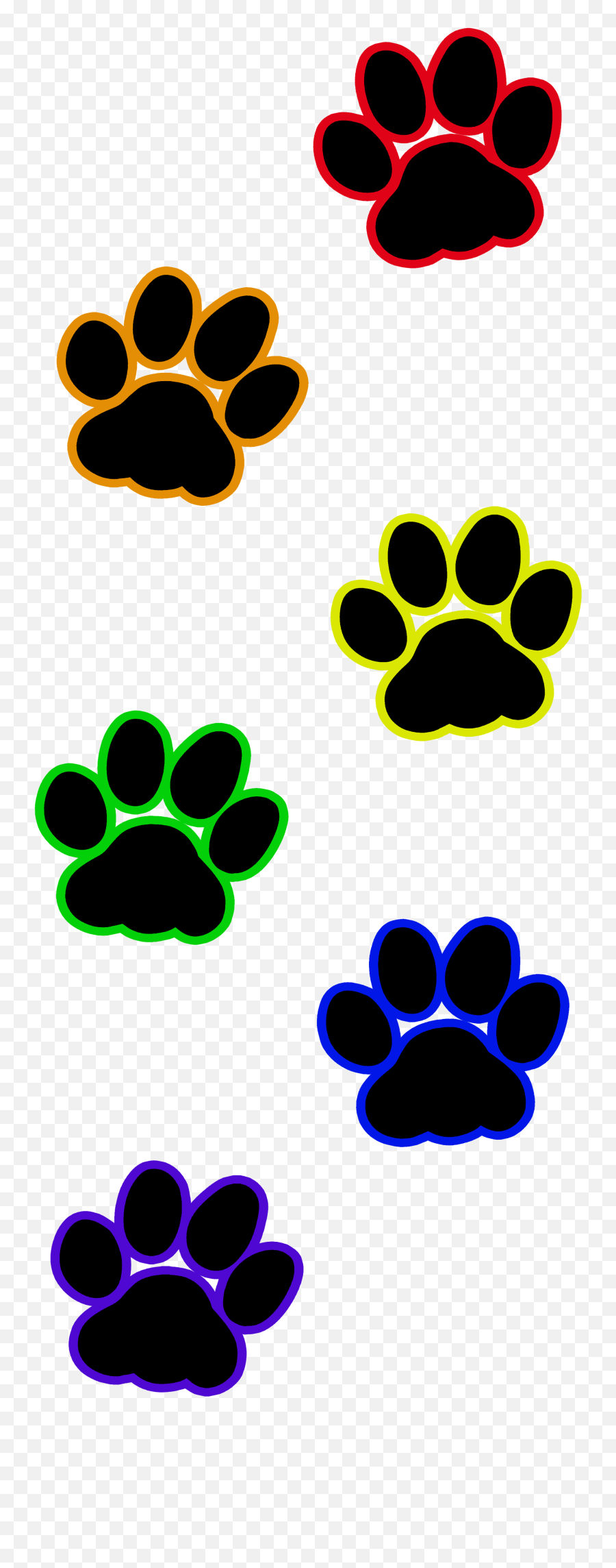 Regaling Cat Paw Print Trail Clip Art - Dog Paw Prints Rainbow Emoji,Paw Print Png