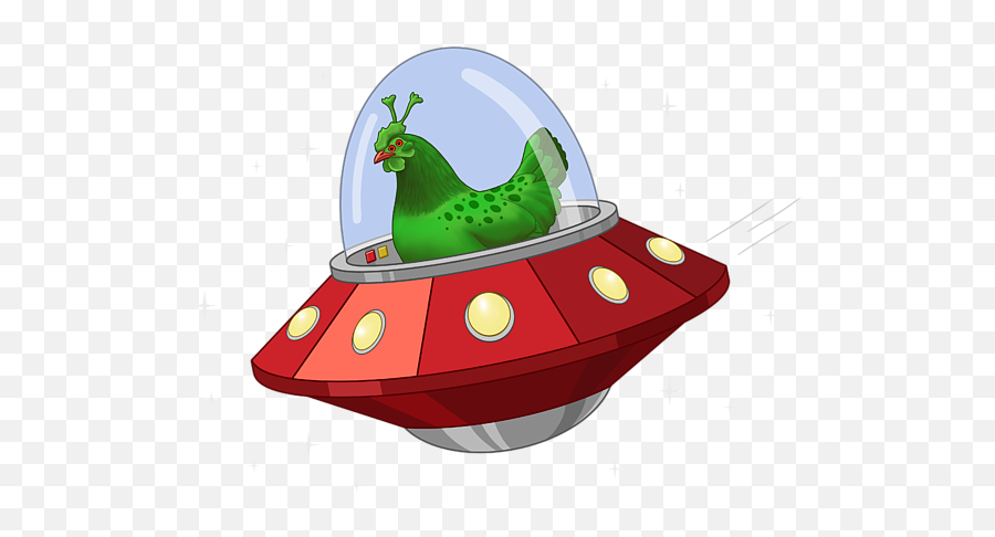 Funny Green Alien Martian Chicken In Flying Saucer Throw Emoji,Flying Saucer Png