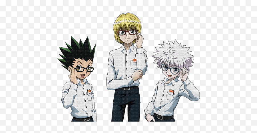 Gon Killua And Kurapika Hunter X Anime Boys Glasses Emoji,Killua Transparent