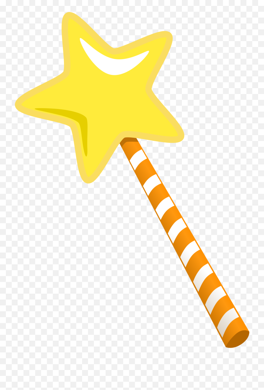Magic Wand Star With Striped Handle - Cartoon Magic Stick Png Emoji,Magic Clipart