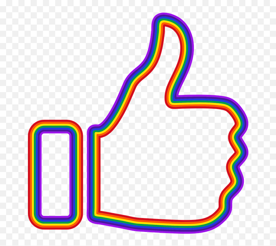 Rainbow Thumbs Up Emoji Transparent - Thumbs Up Emoji Pouce,Thumbs Up Emoji Png