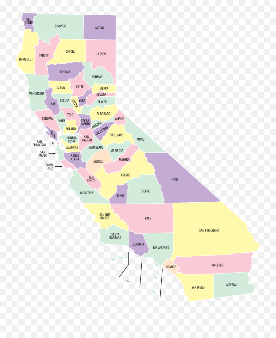 California County Map And - California Map Emoji,California Map Png