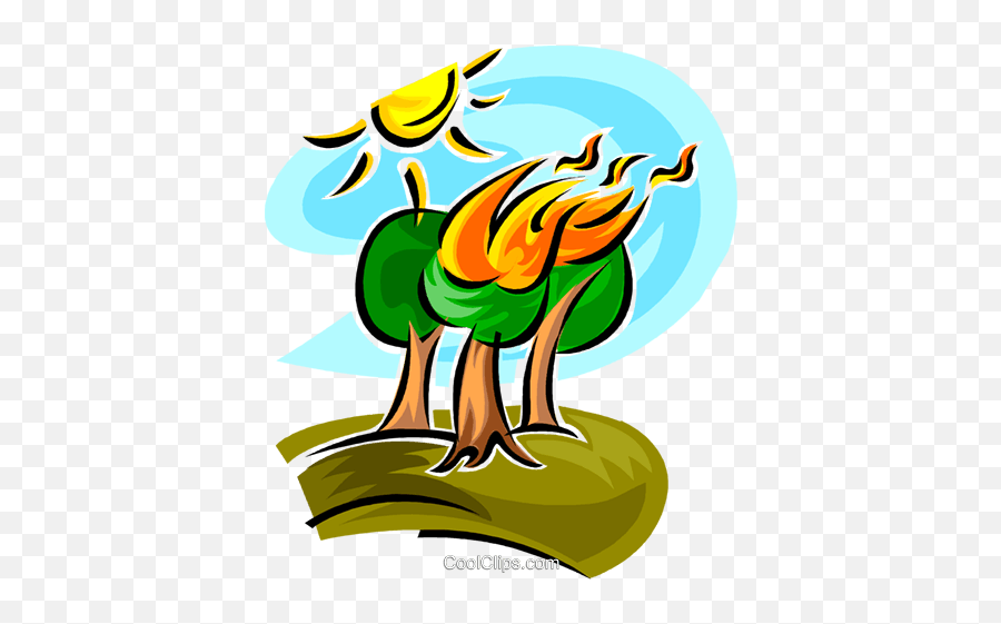 Forest Fire Royalty Free Vector Clip Art Illustration - Forest Fire Vector Png Emoji,Fire Vector Png