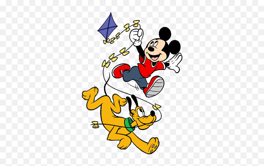 Donald Disney Flying Kite Clipart - Mickey With A Kite Emoji,Kite Clipart