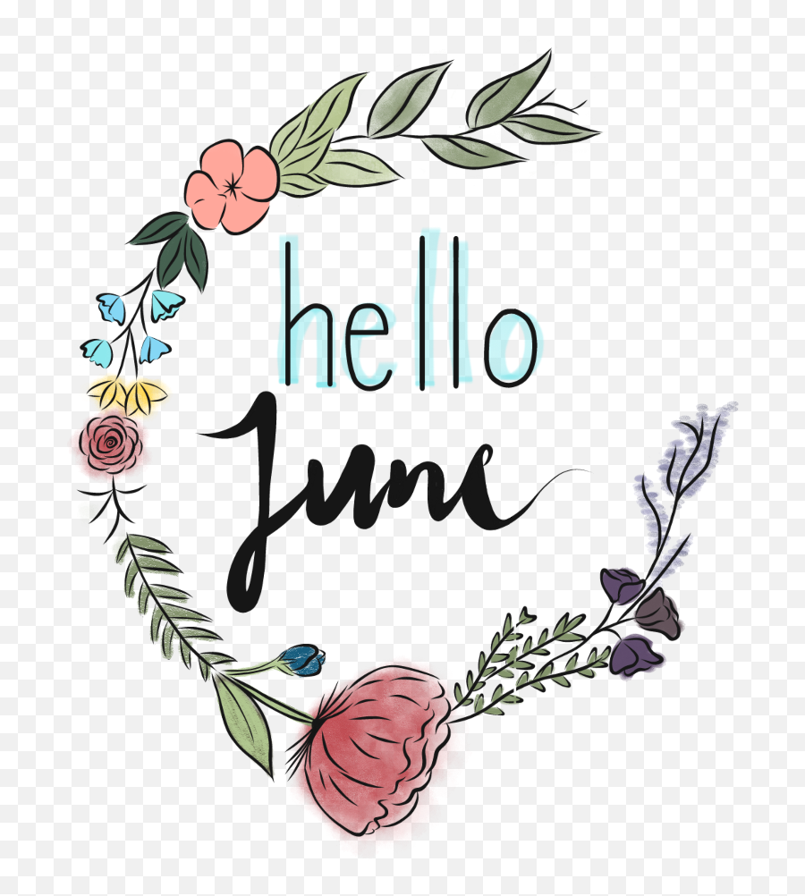 Hellojune June Caligraphy June2018 Hello - Transparent Clip Art Goodbye May Hello June Emoji,June Clipart