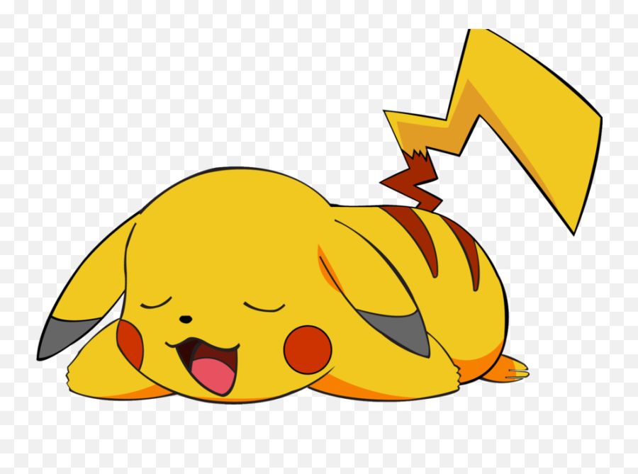 Pikachu Clipart - Pikachu Laying Down Emoji,Pikachu Clipart