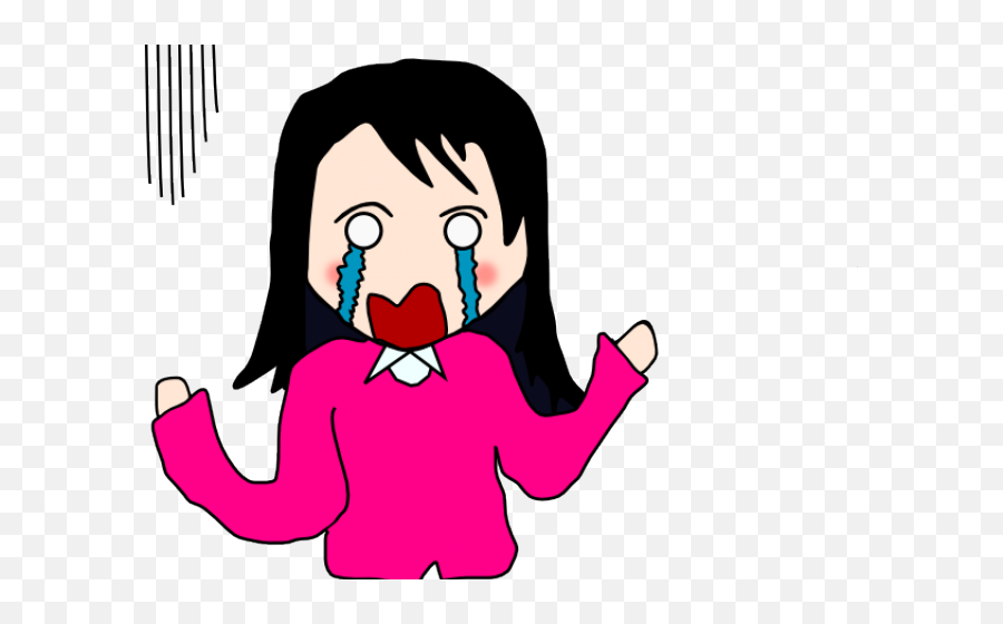 Crying Cartoon Woman Clip Art At Clker - Girl Crying Cartoon Transparent Emoji,Crying Clipart